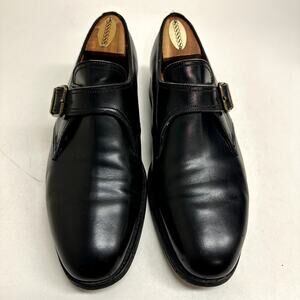 VGUC J.M. Weston Simple Buckle Derby Single Monk Black Calf Made in France US 7